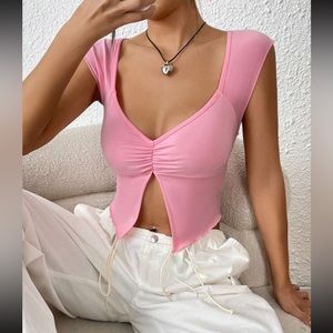 Ruched Split Hem Top ❤️